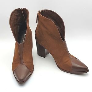 Chocolat Blu Bonita Brown Nubuck Booties Size 39 … - image 1